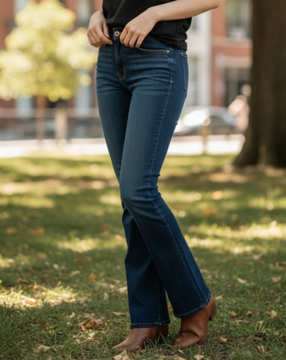 Jordache Women's Bootcut Jeans Size 16 Blue Denim with Embellished Back Pockets